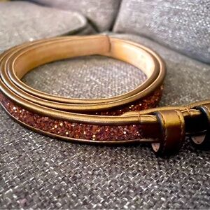 Michael Kors, bronze, metallic and glittery belt size large